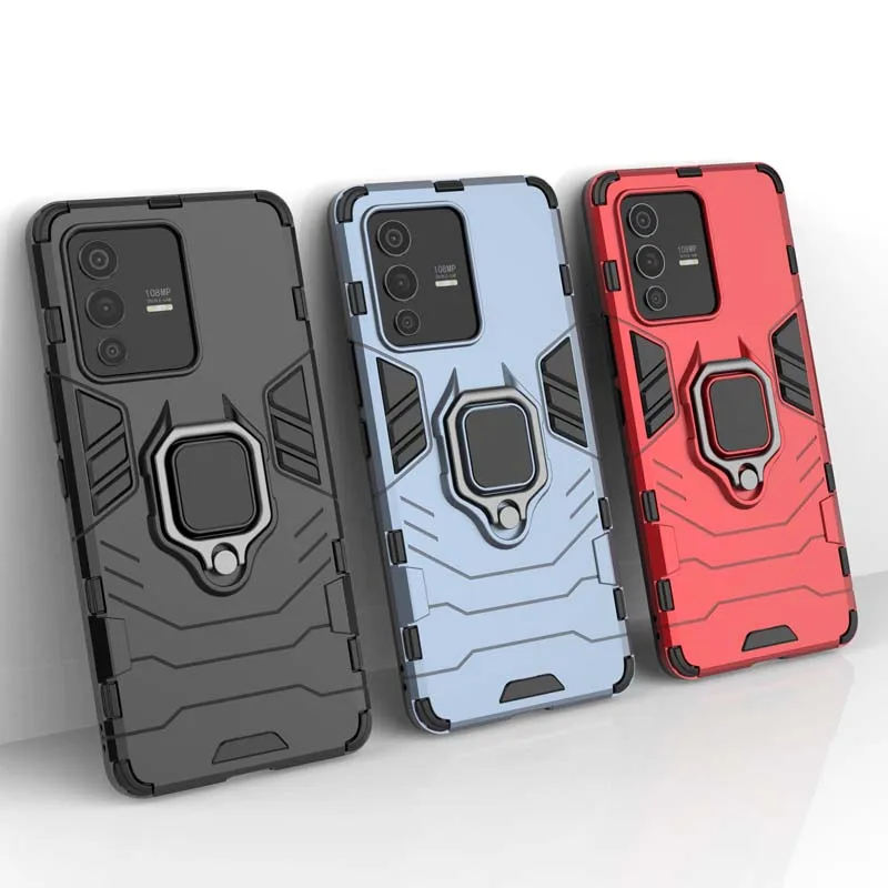 Фото Противоударный чехол для Vivo S5 S6 S7 S7E S7T S9 S9E S10 S12 Pro V17 Neo V11 V11i, чехол-бампер, бронированное кольцо, магнитная подставка, задняя крышка №2