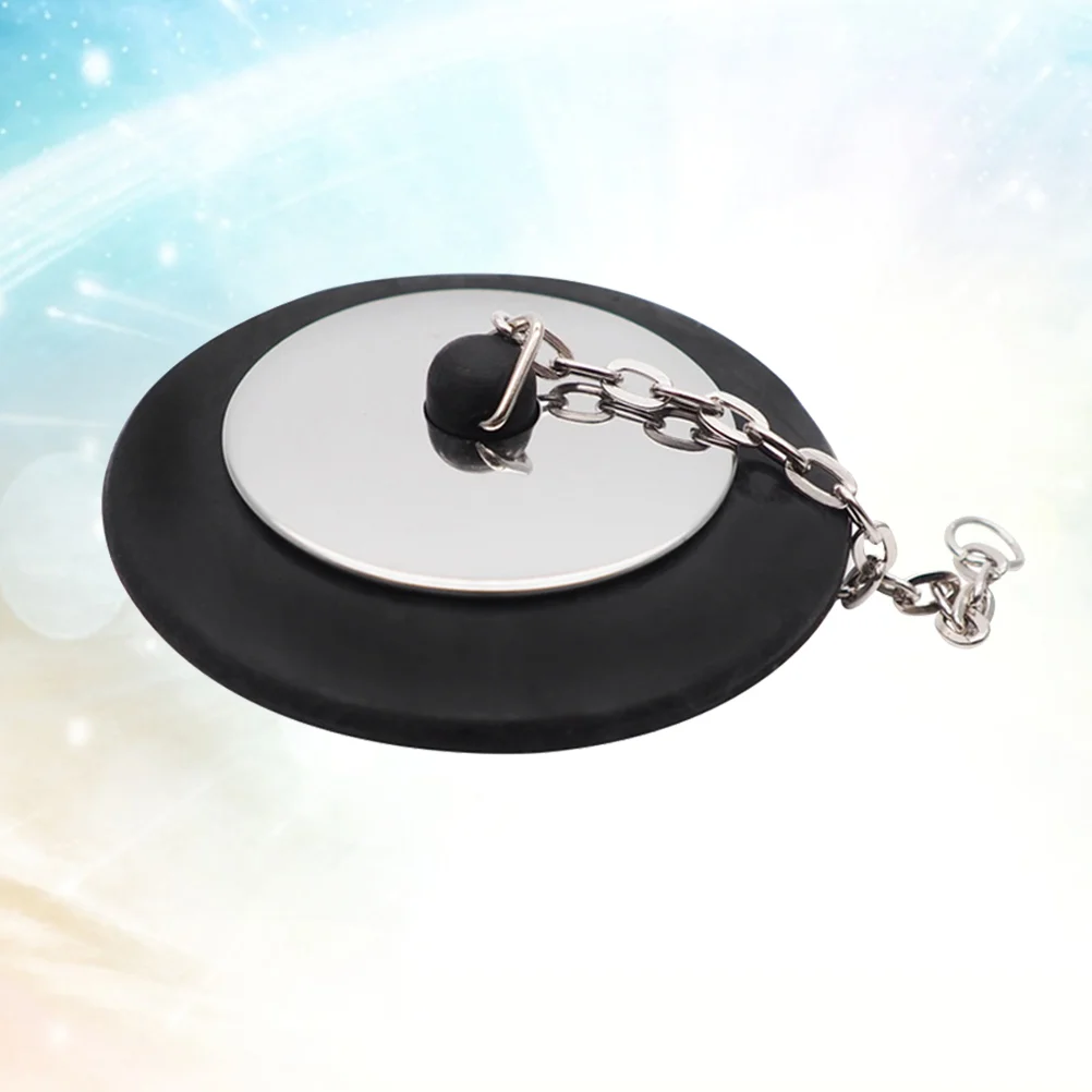 

Rubber Choke Bathtub Drain Stopper with Chain Bath Plug Drain Tub Stopper for Home and Hotel (Style A)