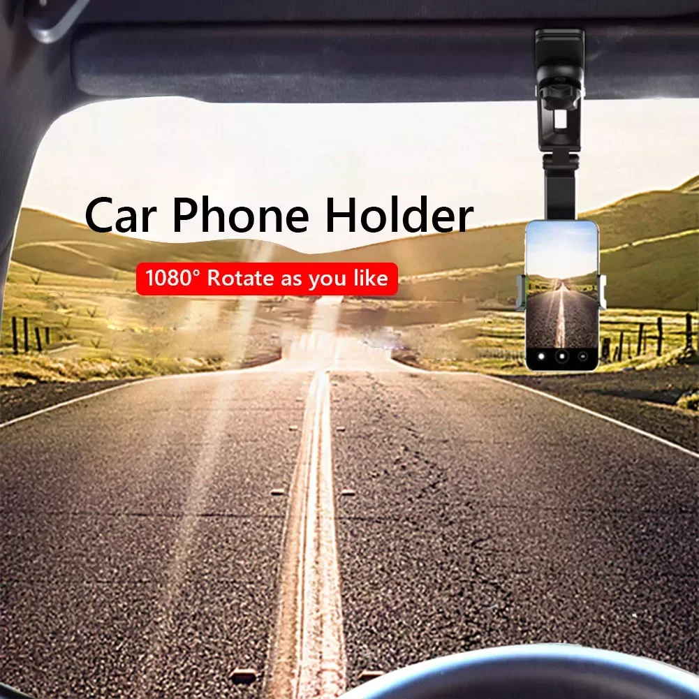 

Multifunctional 360 Degree Rotatable Auto Rearview Mirror Seat Hanging Clip Mount Bracket for Car