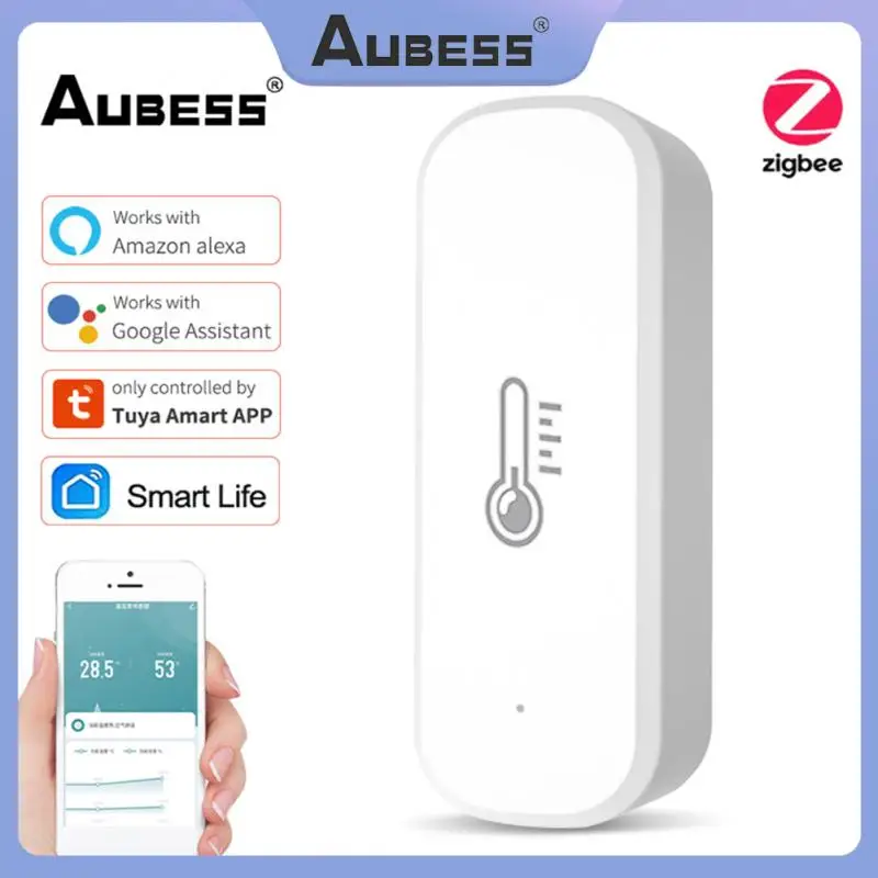 

Умный датчик температуры и влажности Tuya ZigBee, работает от аккумулятора, работает с Alexa Google Home
