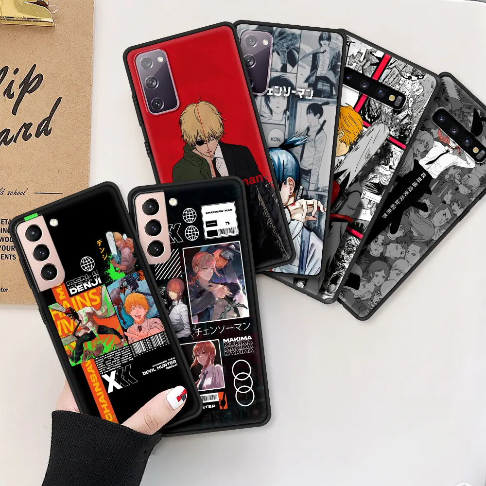 

Black Cover For Samsung Galaxy S21Ultra S20 FE S10 S8 S9Plus Mobile Phones Case S10e S7 Edge A51 A71 Funda Hot Chainsaw Man