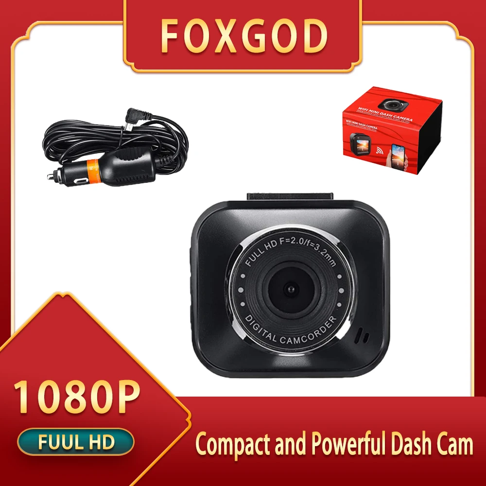 

FOXGOD Car DVR Dash Cam WiFi 1080P Auto Video Recorder Car Dashboard Camera Video Loop Recording Black Box Traffic Recoder