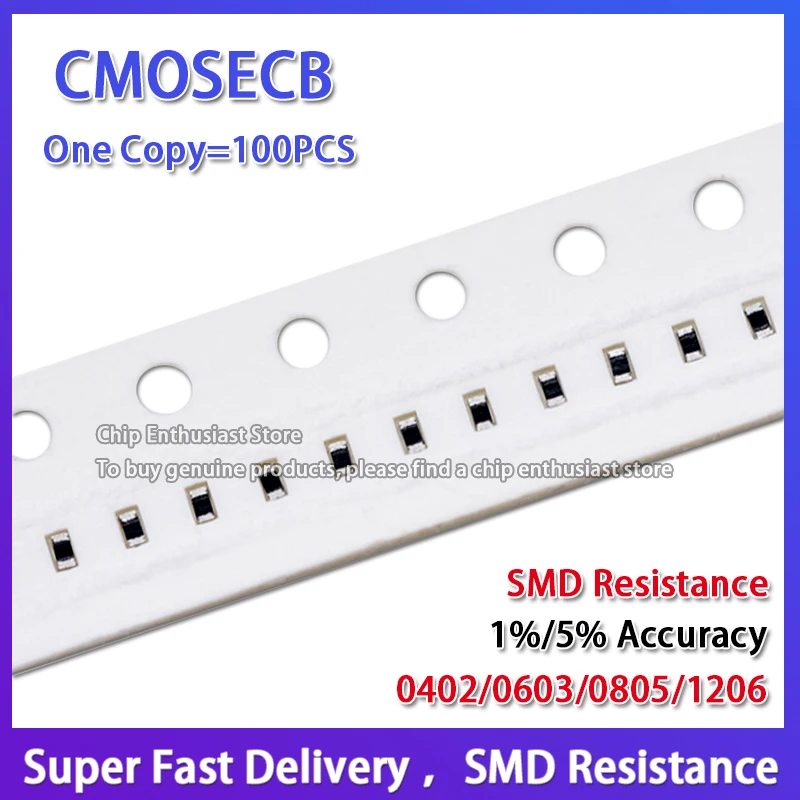

100PCS 0402 5.1K 5.1KR Chip Resistor 1/16W Accuracy1% 1.0X0.5MM SMD
