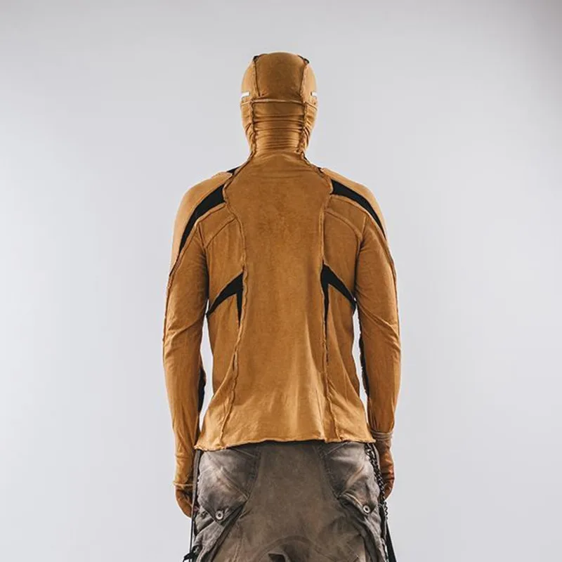 HKSH Осенняя новая мужская футболка с геометрическим рисунком сращенный наружный