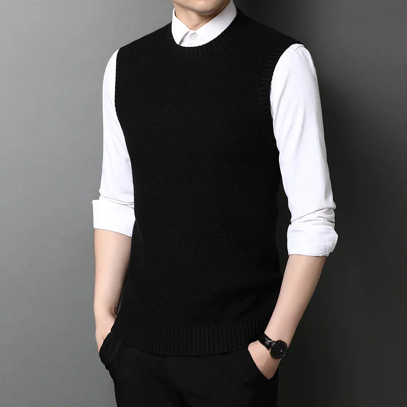 

Autumn and winter round neck solid color sweater men thick knit sweaters 9752