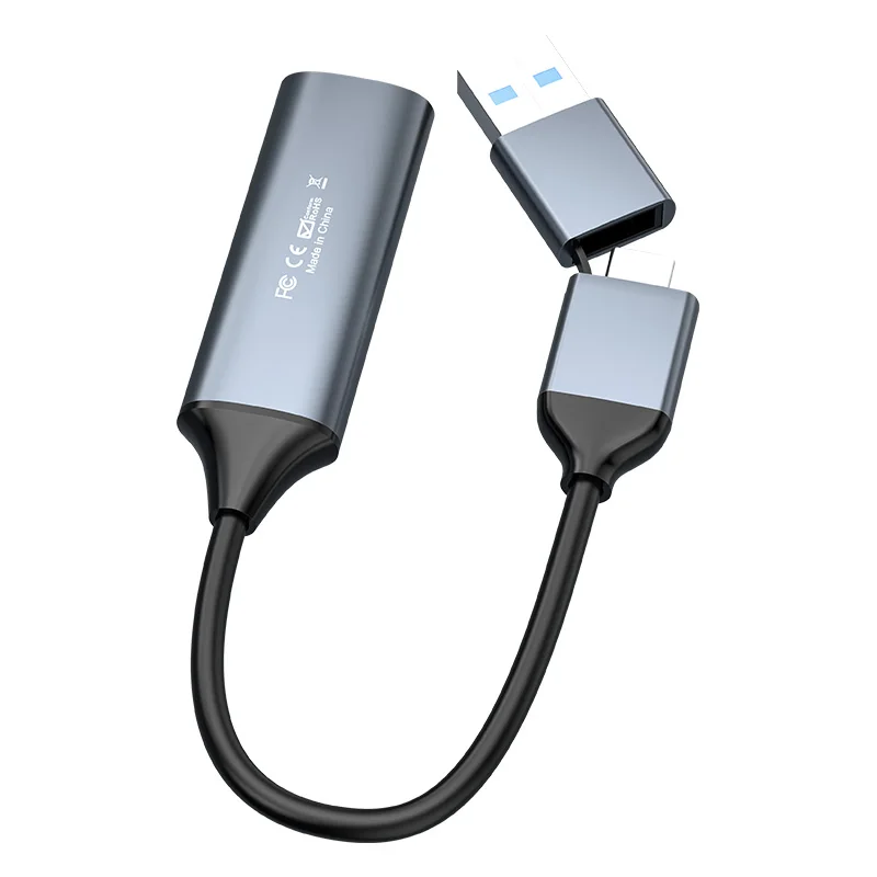 Фото Хит продаж: HD-адаптер HDMI на Micro USB 2.0/3.0 USB-C для захвата видео, запись 1080p 30fps/4k 60fps, запись звука в реальном времени для устройств OTG, MP4. №3
