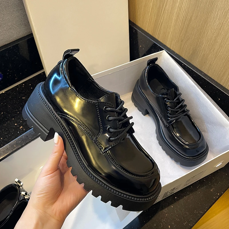 

Туфли женские на толстой подошве, дышащие лоферы, повседневная обувь, с круглым носком, Туфли Мэри Джейн, весна 2022