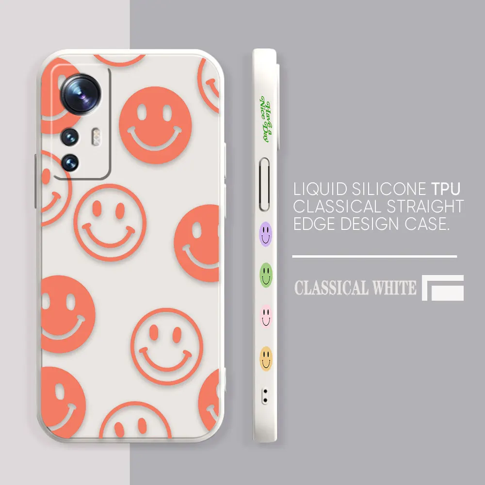 Phone Case For Xiaomi 13 12 12T 12S 11 11T 10 10S 9 8 Pro Ultra Lite Colour Case Cover Funda Cqoue Shell Capa Funny Smiling Face
