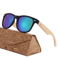 fashionable bamboo wood sunglasses men women classic square vintage driving sun glasses black fishing eyewear uv400 eyewear