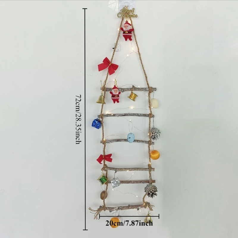 Треугольная деревянная лестница для фотографий и украшения рождественской елки