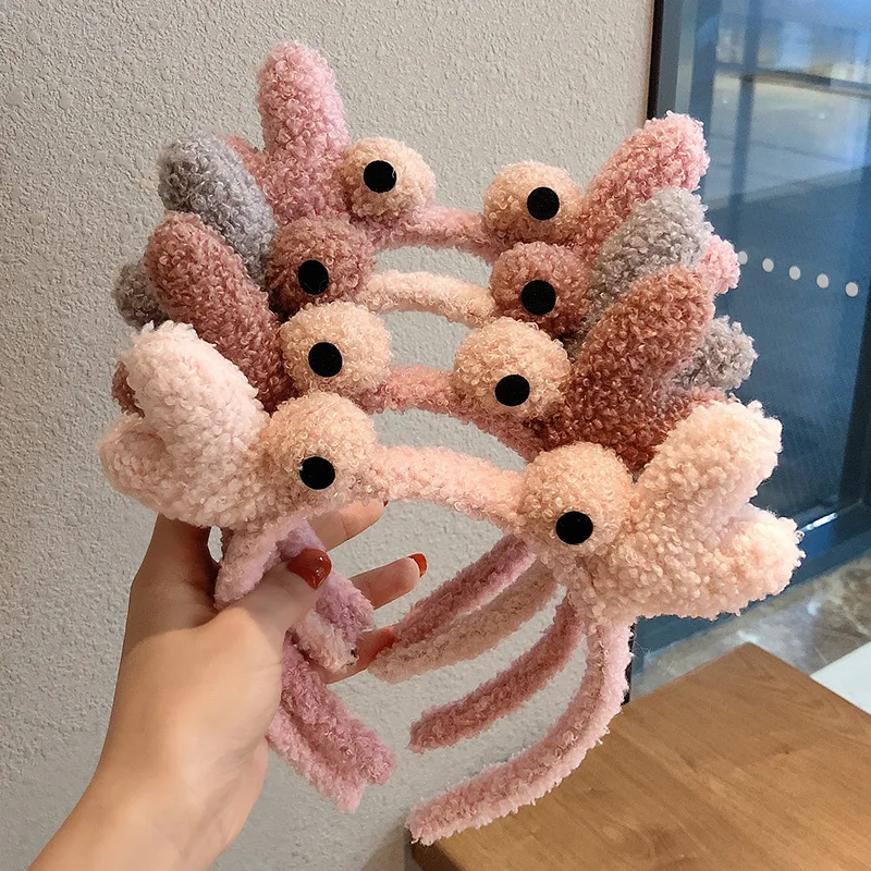 

New Girls Cute Plush Bear Rabbit Ears Headband Autumn Winter Head Hoop Cartoon Girls Kid Hairband Headdress Hair Accessories