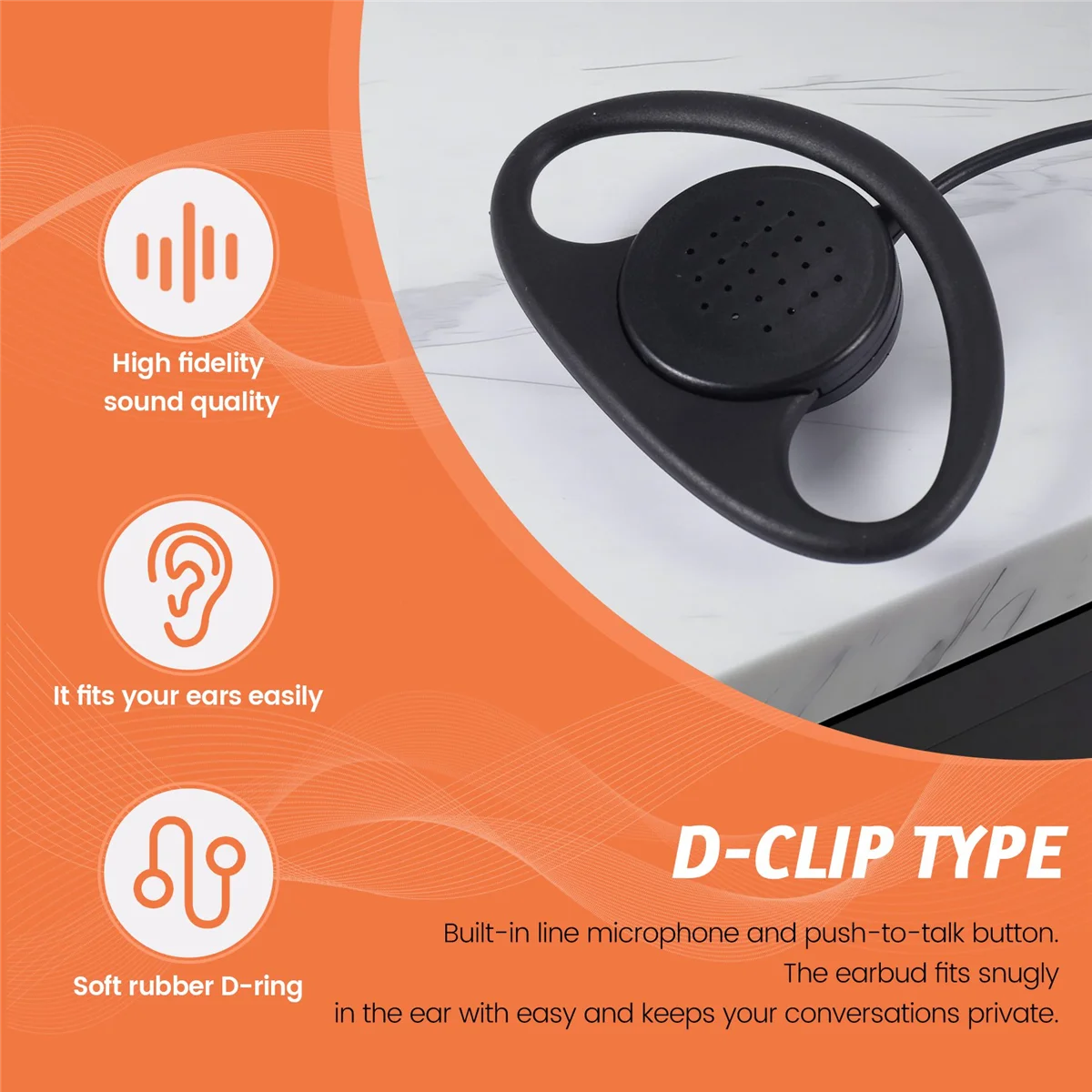 2-контактный усовершенствованный D-образный зажим для гарнитуры с микрофоном