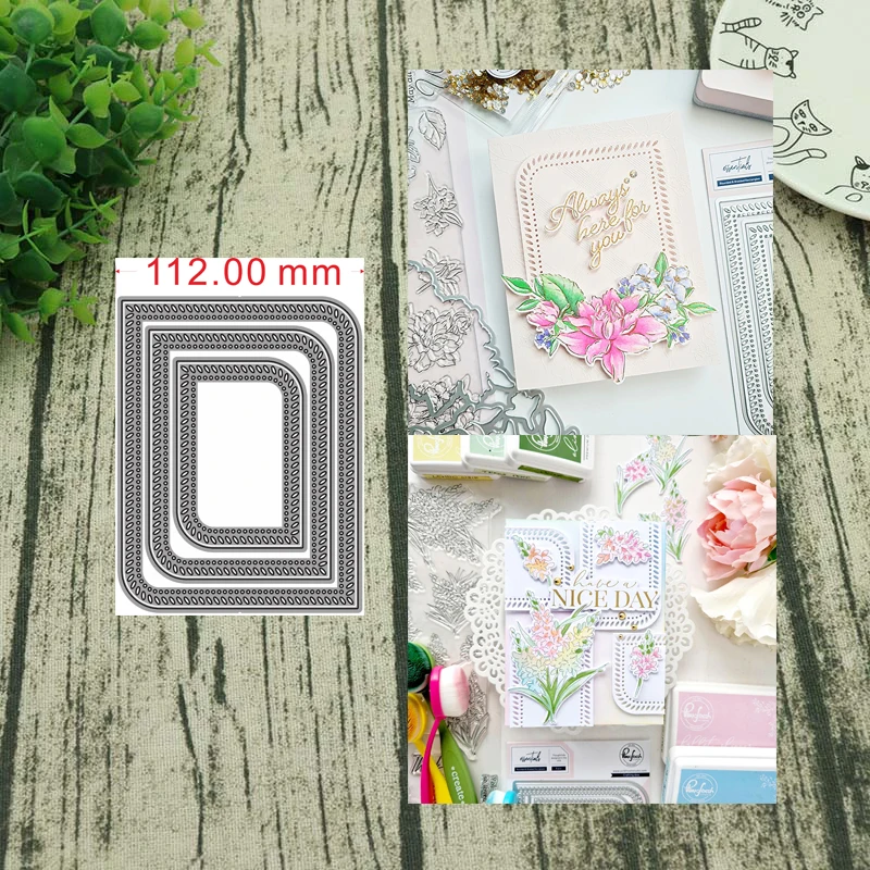 

Металлические высекальные штампы Addycraft, закругленные и плетеные прямоугольные высечки для «сделай сам», высечка для скрапбукинга, высечка, бумажные карты, рельефное ремесло