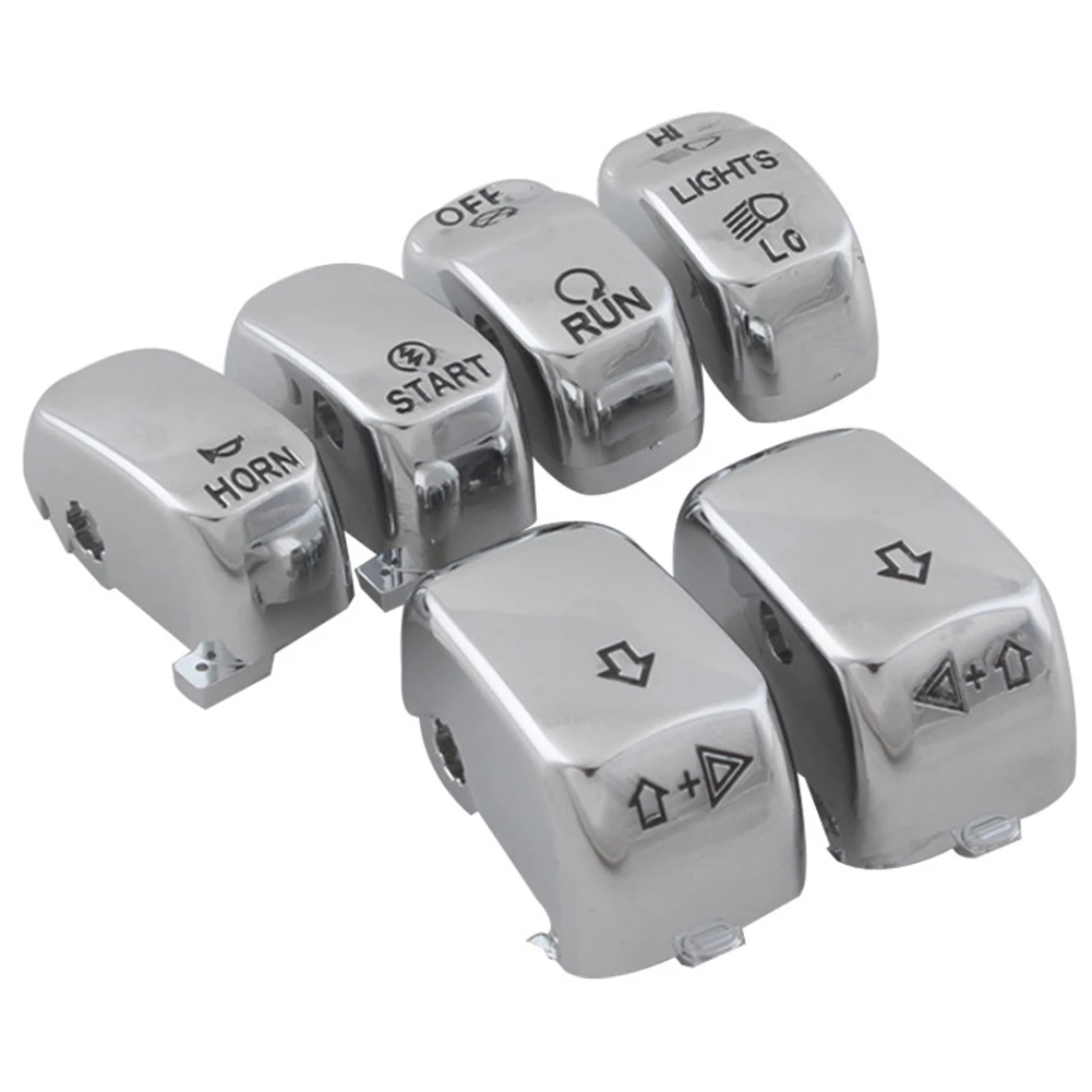 

Motorcycle Hand Control Switch Housing Button ABS Plastic Cap Cover Chrome Brand New For Harley Road King Motorbike Parts