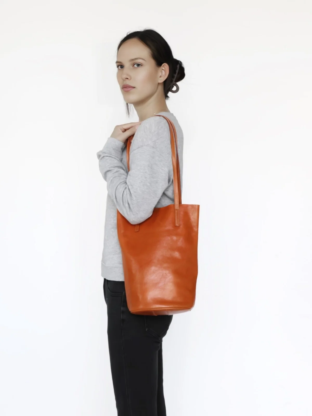 Myuren Top Layer Soft Cowhide Bucket Bag Genuine Leather Design 2024 New Retro Artistic Shoulder Tote