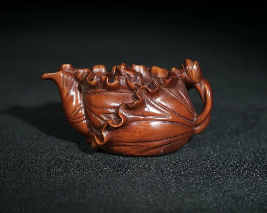 Китайская резная вручную статуя чайника из натурального бокса |