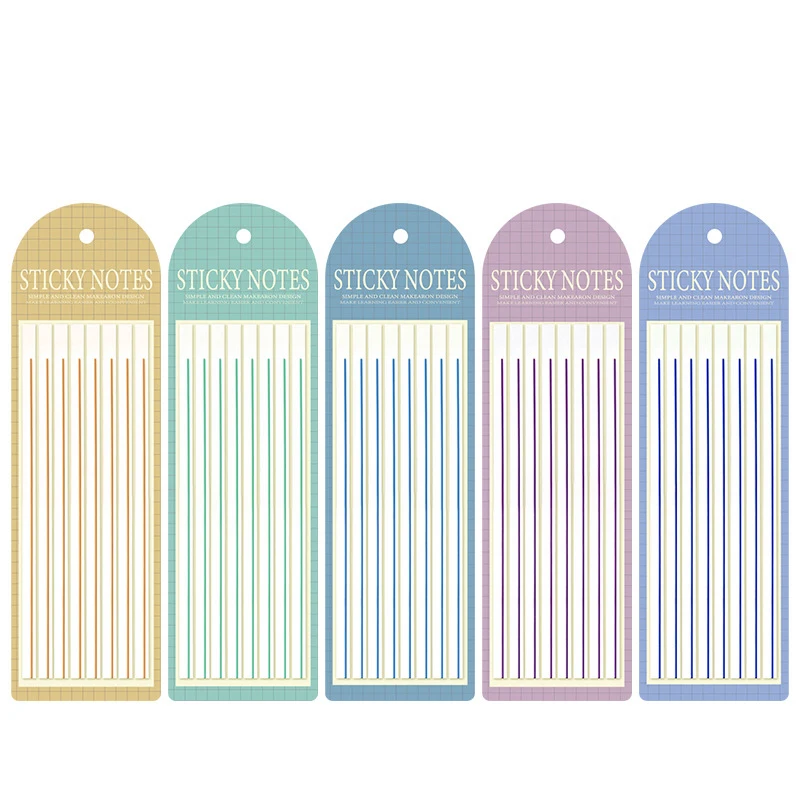 

1set Macaroon Color Extremely Thin Sticker Line Post Note Transparent Fluorescent Tabs Flags Sticky Note Stationery
