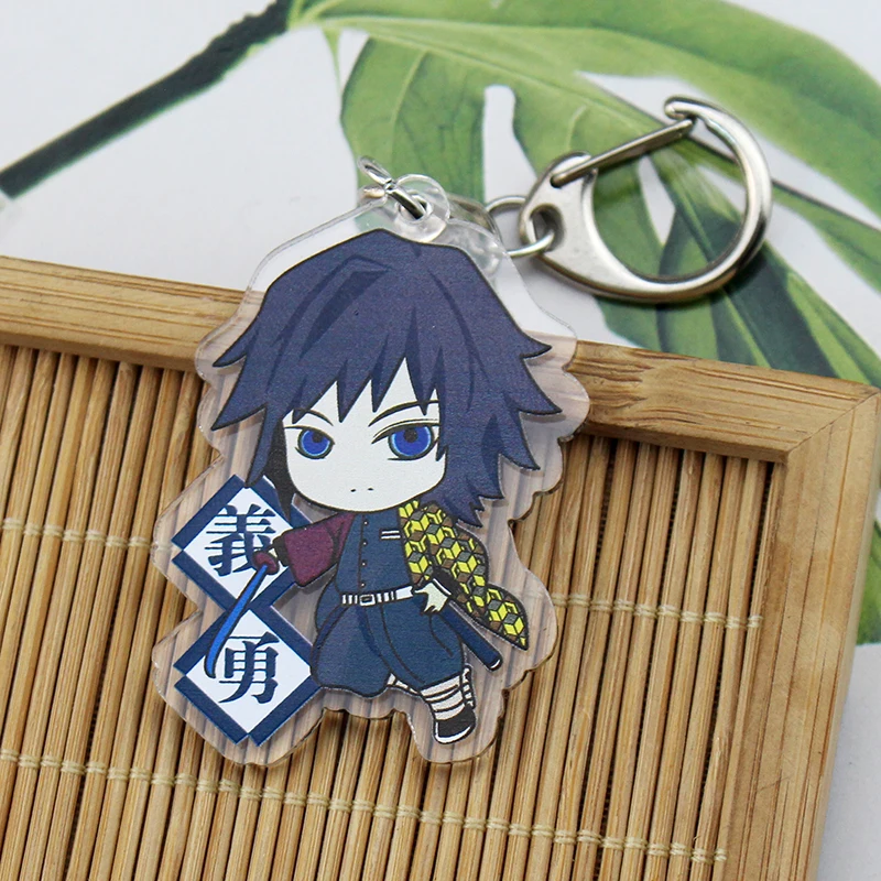 Металлический брелок для ключей в стиле аниме Demon Slayer: Kimetsu no Yaiba Tanjiro Nezuko Agatsuma Zenitsu