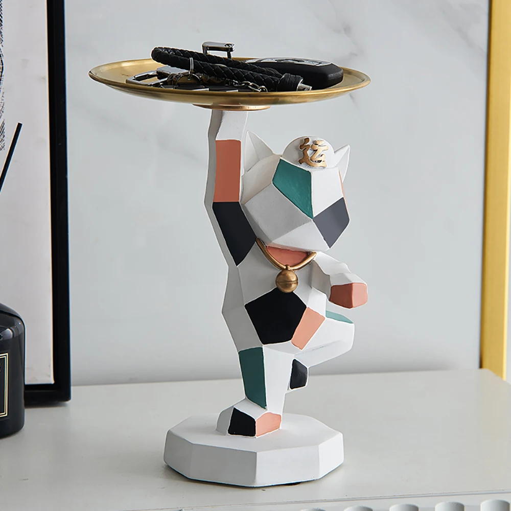 

Женский лоток для хранения, модель геометрической скульптуры, Современный домашний декор, украшение для гостиной, настольные аксессуары, п...