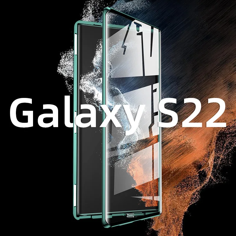 For Samsung Galaxy S23 S22 S21 S20 Ultra Note20 Case 360° Full Surround  With Screen Glass Camerametal Magnetic Protection Cover