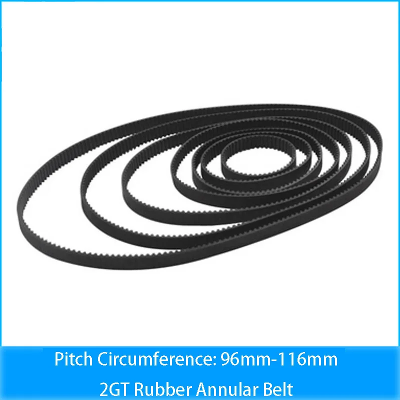 

2GT Rubber Annular Synchronous Belt Pitch Length Belt Bandwidth 6mm 10mm 15mm Perimeter Pitch Circumference 96mm 98mm - 116mm