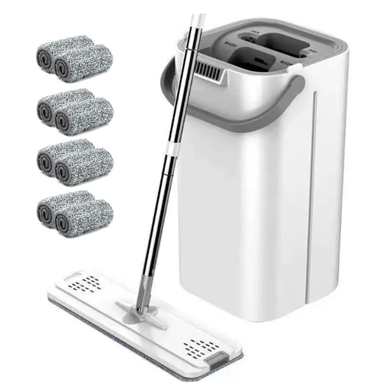 

Система уборки пола с моющимися прокладками из микрофибры для плоской швабры из твердой древесины