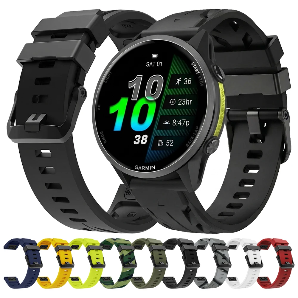 Фото Силиконовый спортивный ремешок для Garmin Forerunner 970 965 955 945 935/Descent G2/MARQ Gen 2/Fenix8 Pro 47 мм, QuickFit 22 мм, ремешок для часов №1