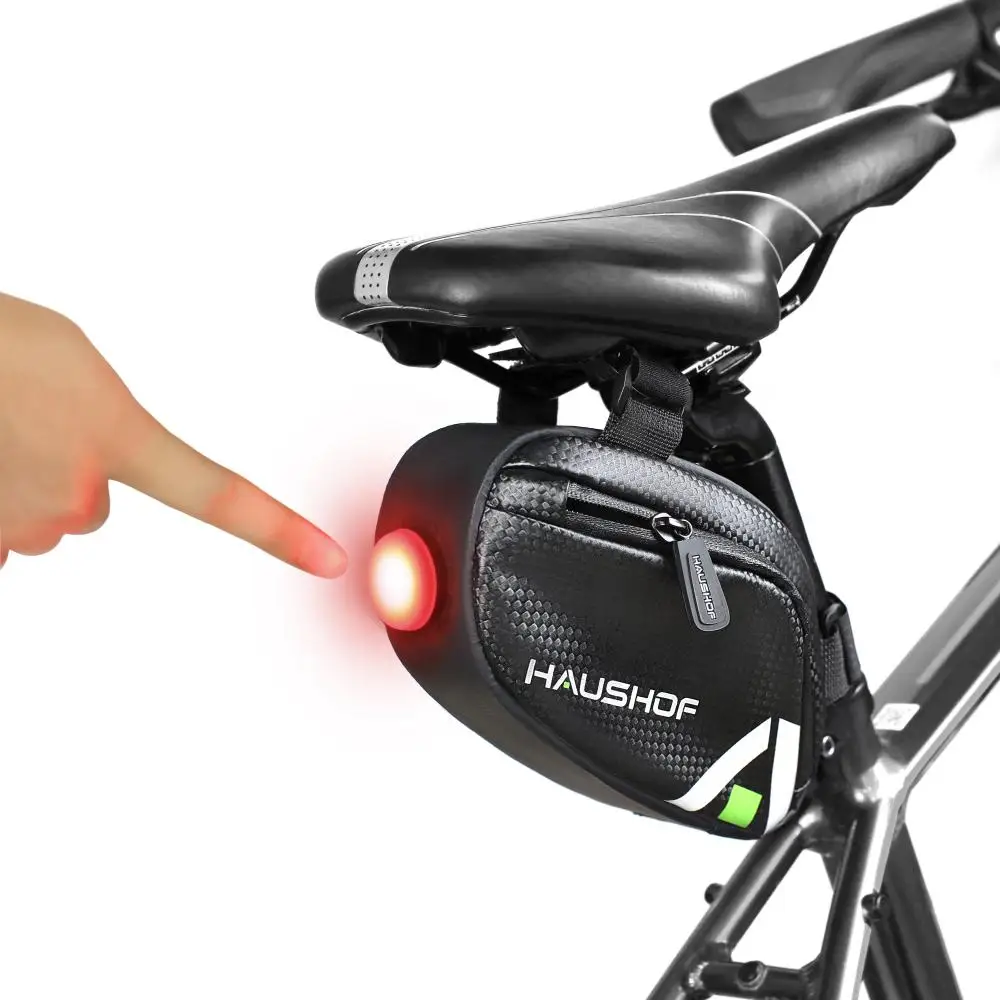

Bicycle Saddle Bag Waterproof With Light Mountaini Bike Storage Seat Rear Storage Tool Bicycle Accessories Portable Storage Bag