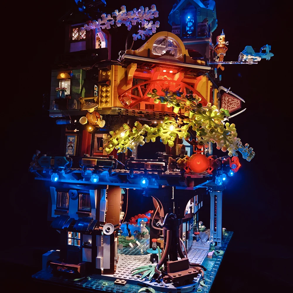 Фото Комплект светодиодных фонарей для 71741 NINJAGO City Gardens, совместимый с моделью конструктора 19006, набор освещения (только фонари, без блоков) №5