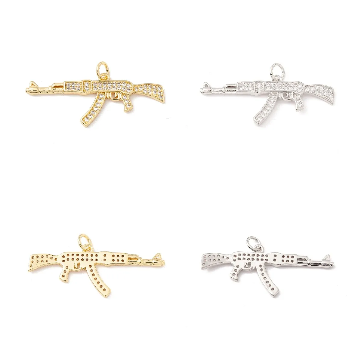 

10 шт., позолоченные латунные подвески Pandahall с микрозакрепкой фианита