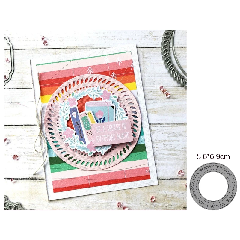 

Пустотелый круглый фон 2022 Новые поступления металлические Вырубные штампы Скрапбукинг Сделай Сам Рукоделие альбом штампы тиснение рукоде...