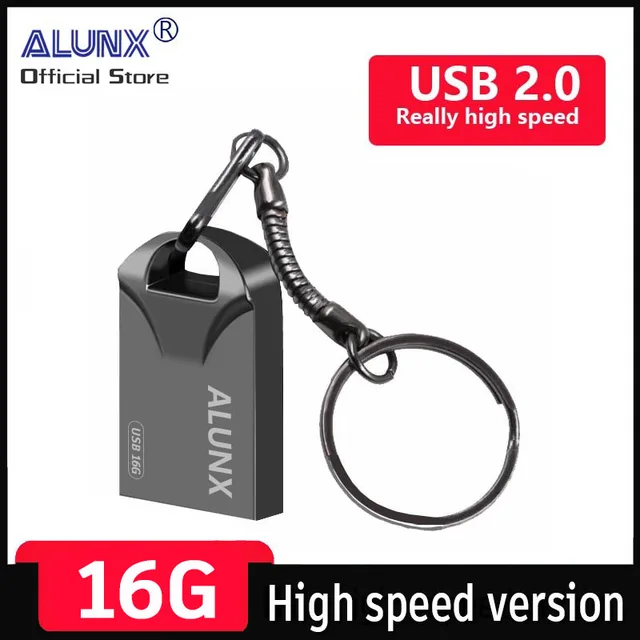 ALUNX 100% Genuine black Mini Pendrive 128Gb Memory Stick 32Gb 4Gb Metal Usb Flash Drive128Gb Pen Drive 64 Gb 8Gb Usb Stick 16Gb 4