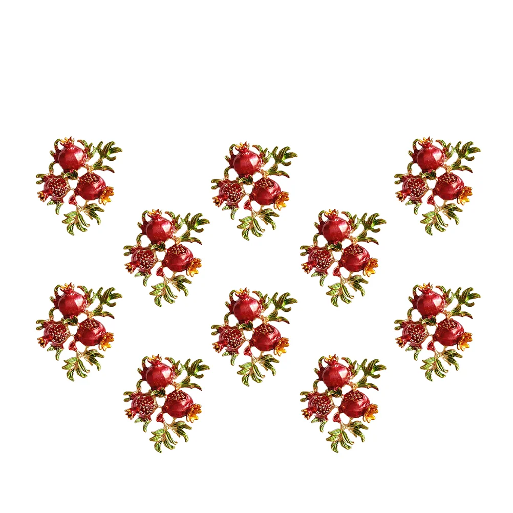 

10 Headress Accessory Pomegranate Shape Headwear Ornaments DIY Material Brooch Charm for Shoes