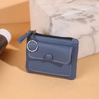 ladies coin bag new zipper short wallet temperament solid color card holder portable change coin pouch universal key case