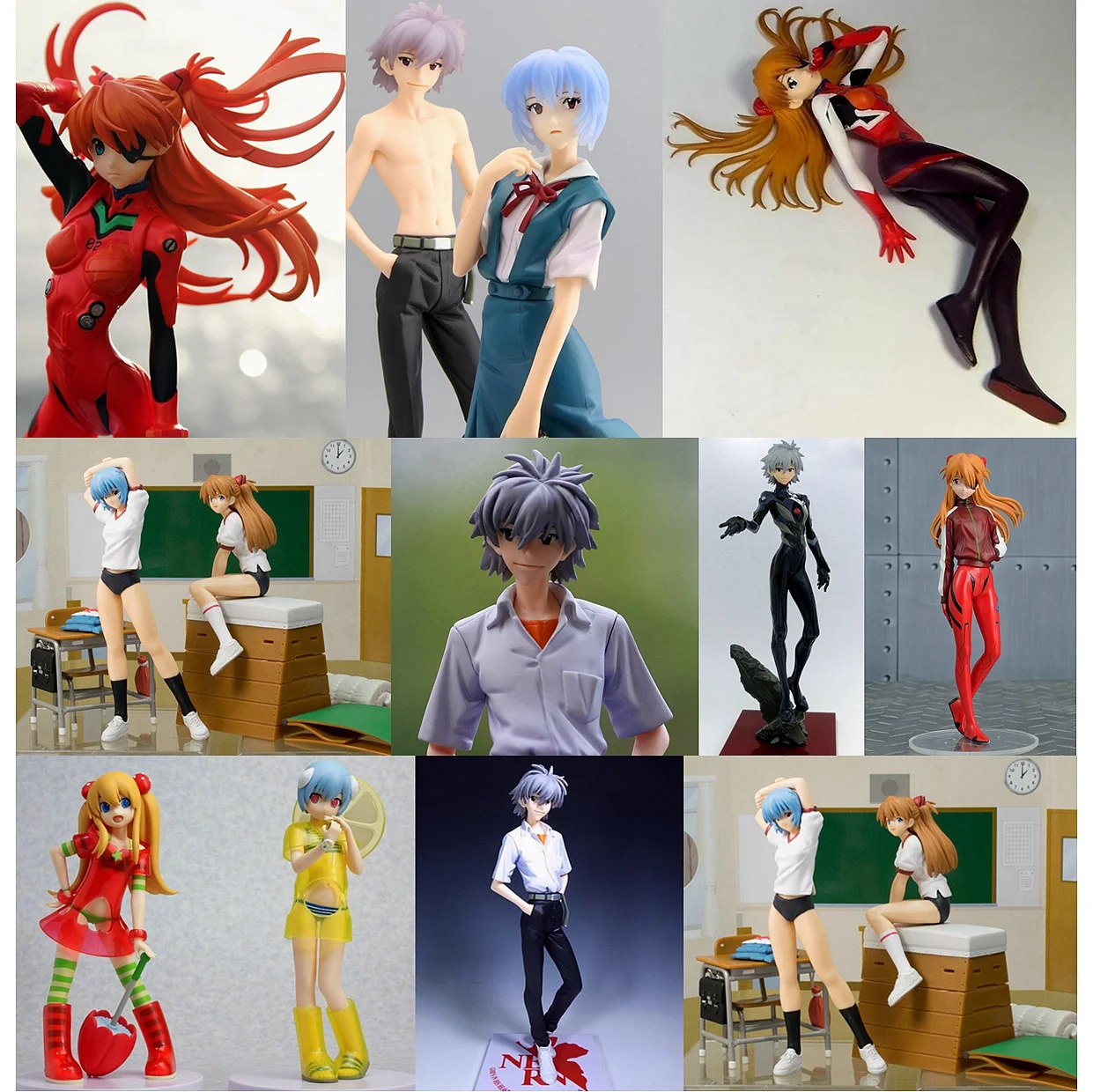 

Anime Figure EVA Evangelion Kaworu Nagisa Ayanami Rei Action Figure Fruit Clothes Figure Model Children Toys