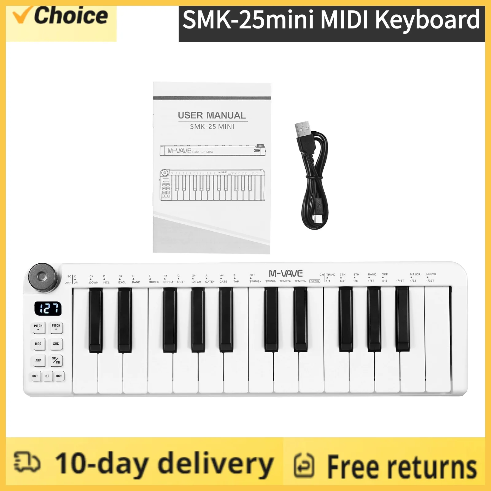 Оригинальная перезаряжаемая MIDI-клавиатура 25 клавиш мини-клавиатура