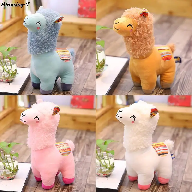 

New 25cm Smile Stripe Alpaca Llama Plush Animals Toy Stuffed Doll Kids Toys Birthday Gifts