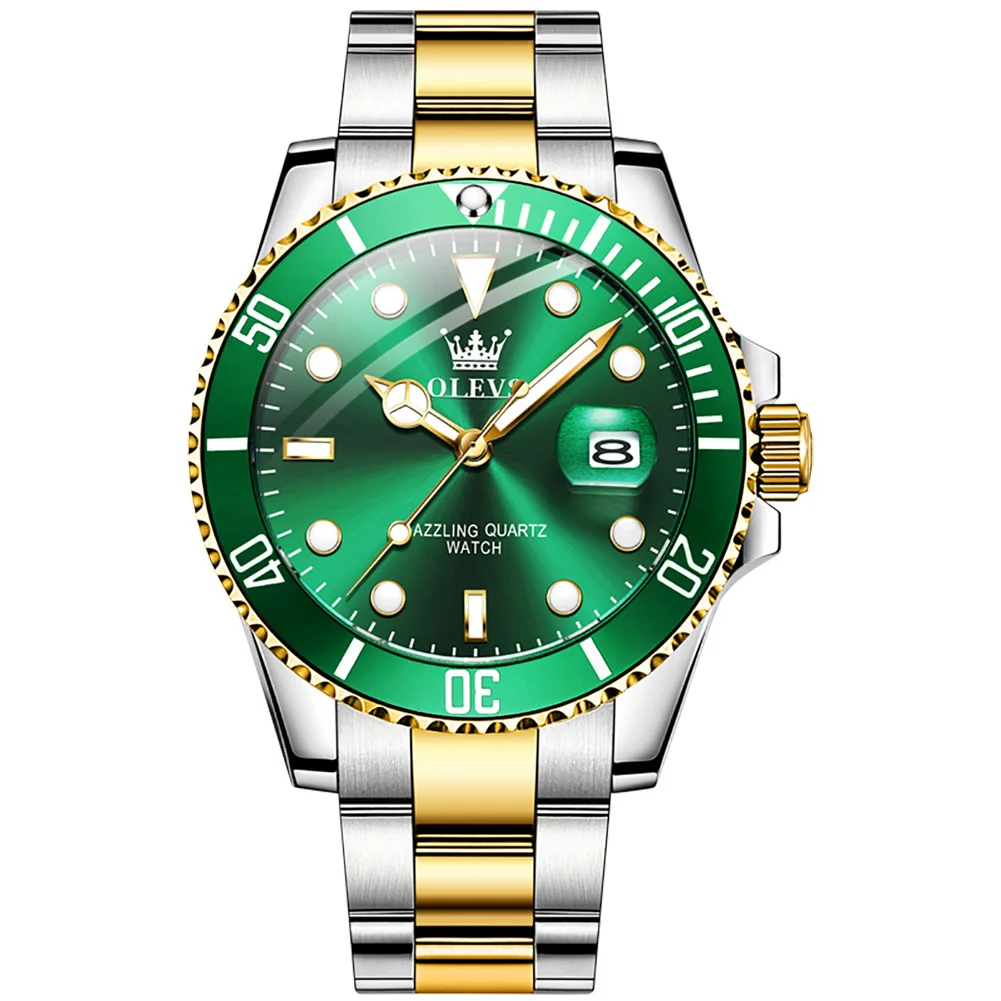 

OLEVS Brand 5885 Fashion Business Men Wrist Watch Stainless Steel Strap Quartz Waterproof Analog Watch for Men