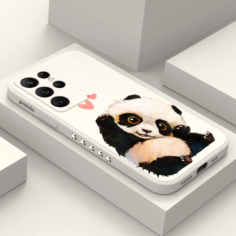 

Cute Lovely Panda Phone Case For Samsung Galaxy S23 S22 S21 S20 Ultra Plus FE S10 S9 S10E Note 20 ultra 10 9 Plus Cover
