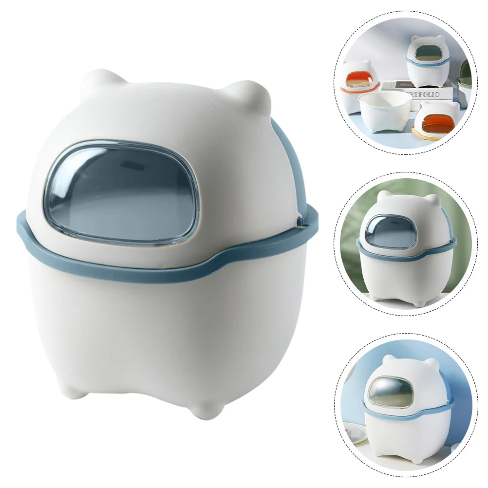 

Desktop Trash Can Square Trash Can Waste Garbage Bin Cover Recycle Can Basket The Pet Countertop Trash Can Office