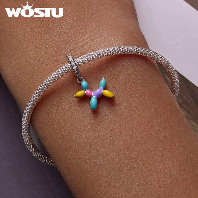 WOSTU 925 Стерлинговое Серебро амулеты для домашних животных шар собака кулон
