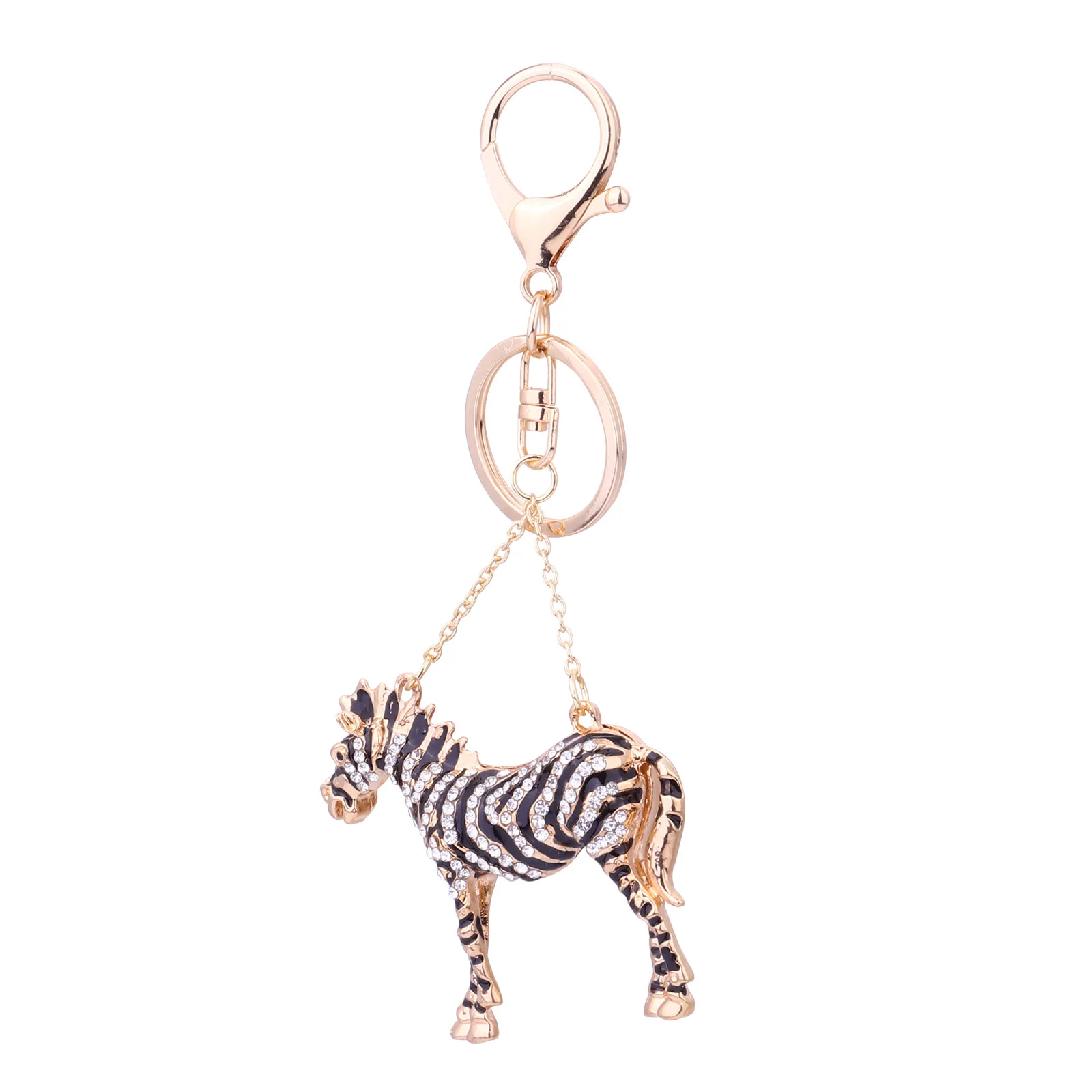 

1pc Stylish Diamond Keychain Craft Zebra Ornament Keyring Bag Ornament