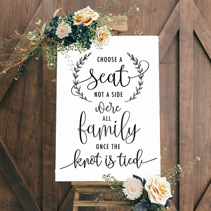 

Wedding Reception Wall Sticker Choose a Seat Quote Vinyl Decal Wedding Party Decoration Love Family Board Murals Art