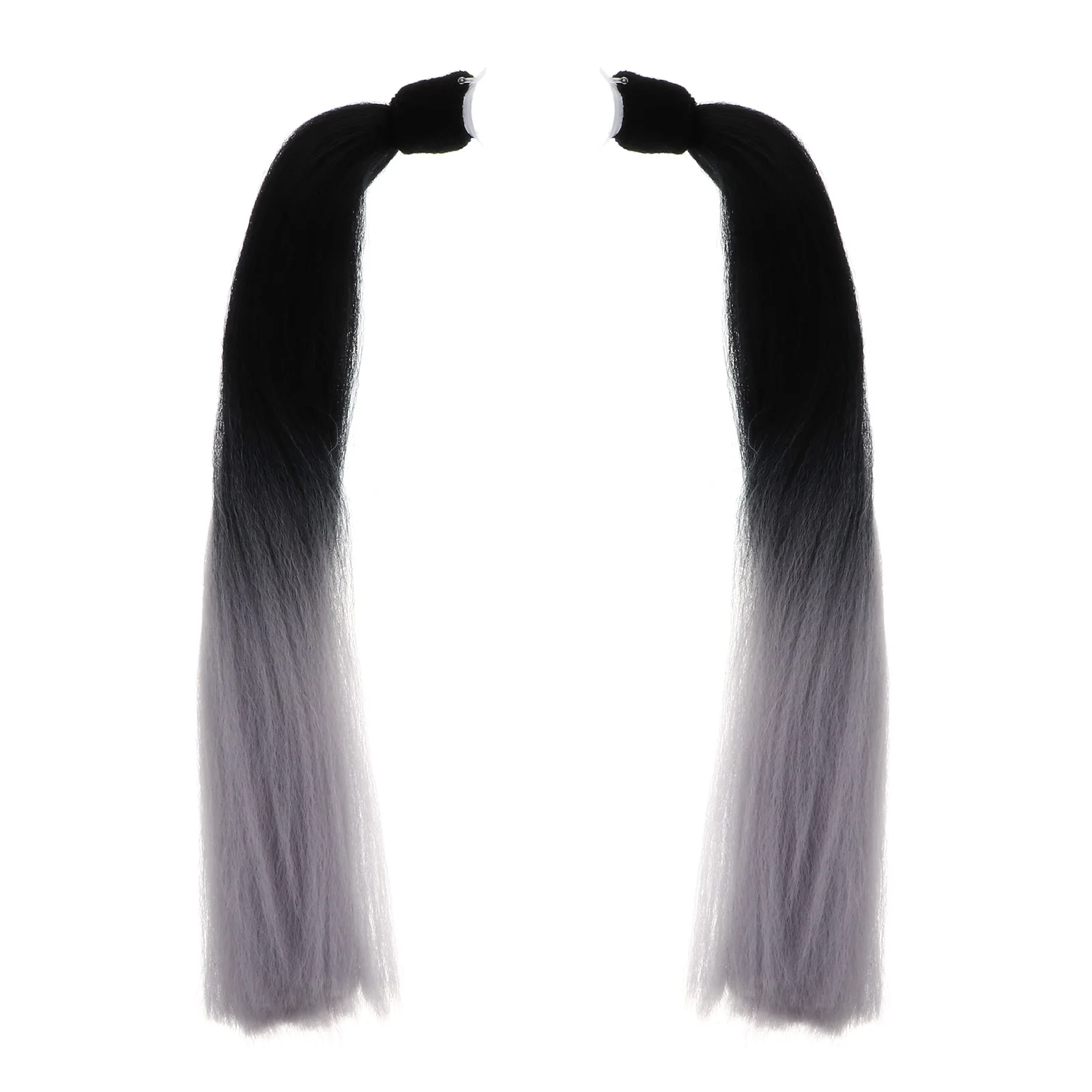 

1 Pair Fiber Helmet Wig Decor Adhesive Dirty Braided Ponytails for Helmet Decor