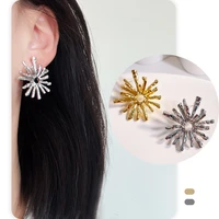 korea fashion alloy snowflake earrings female spring new ins style s925 silver needle atmospheric elegant sweet earrings