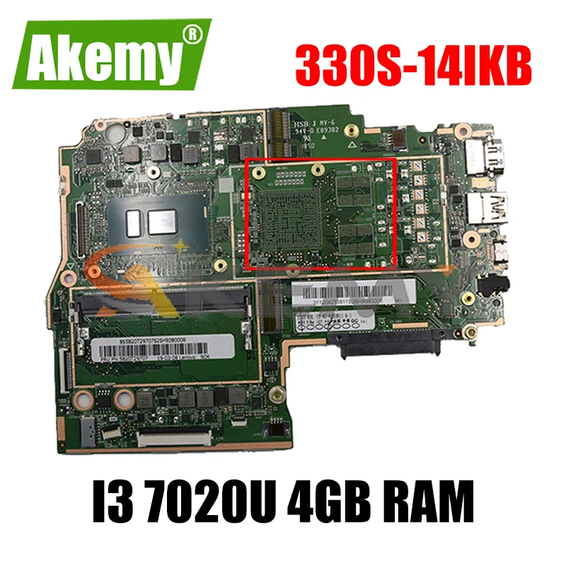 

Материнская плата для ноутбука Lenovo 330S-14IKB с процессором i3 7020U, 4 Гб ОЗУ, протестированная материнская плата FRU 5B20R07616 5B20S95590 5B20S95587
