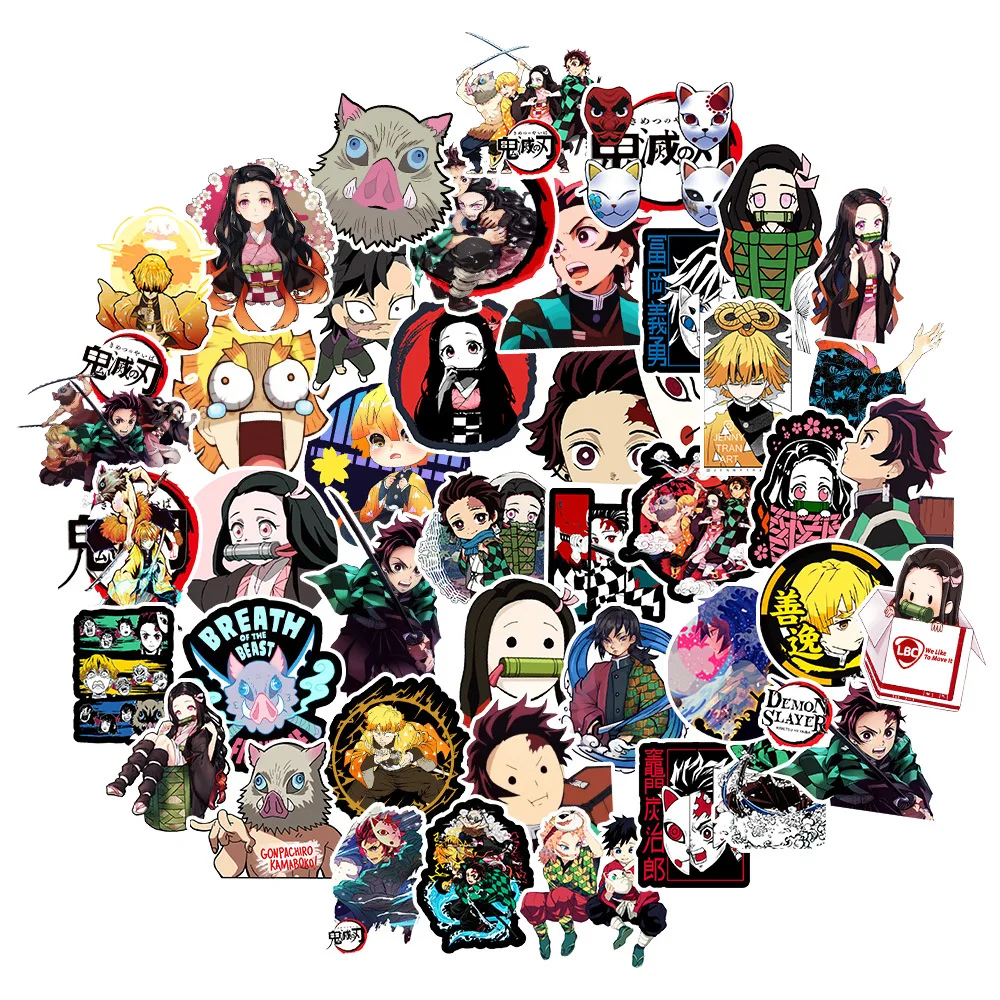 

100 шт. аниме мультфильм призрак рассекающий наклейка для багажа скутера холодильника наклейка для чашки воды декоративная Водонепроницаем...