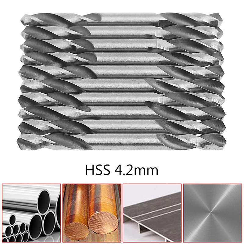 

10Pcs 4.2mm HSS Double Ended Spiral Drill Tools Drill Set