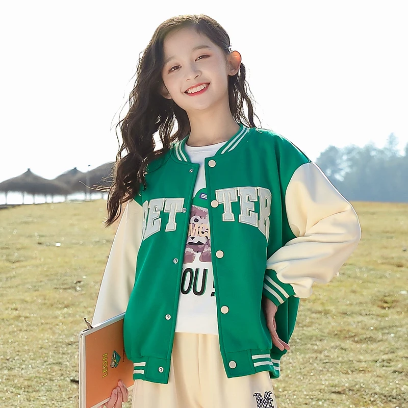 

Куртка-бомбер в полоску для девочек-подростков; Повседневная Верхняя одежда для девочек; Детская одежда; 4-16