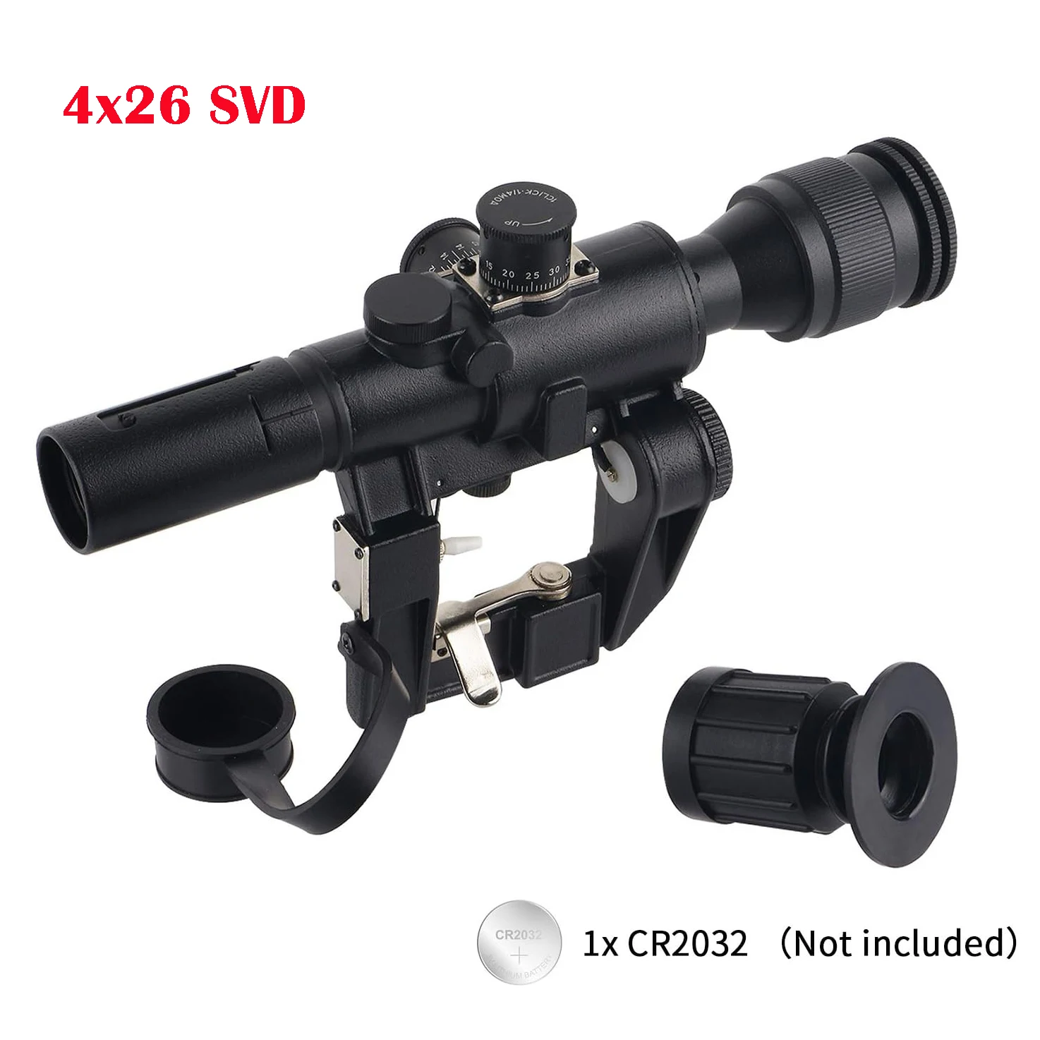 

Tactical 4x26 SVD Dragunov Red Illuminated Scope Rifle Scope AK Rifle Scope For Outdoor Hunting with Rubber Lens Cover